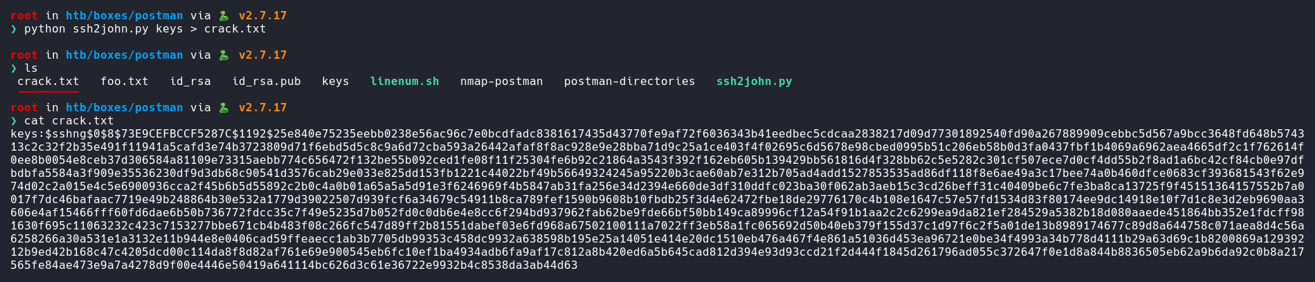 HackTheBox-Postman/postman-crack.png